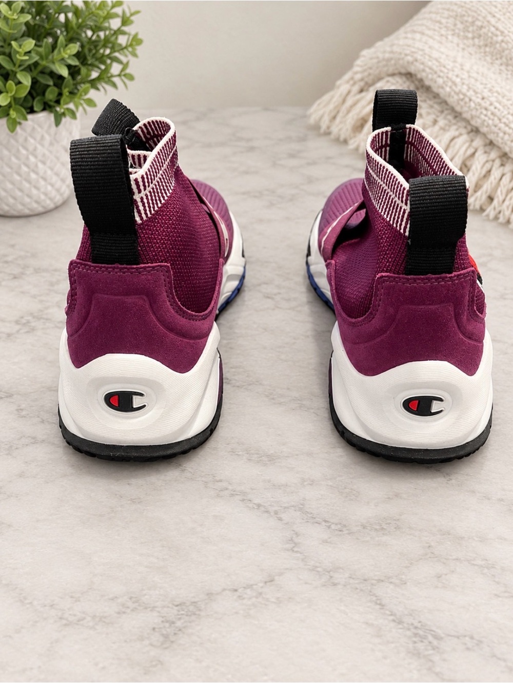 Champion Women's Maroon Burgundy and Black Athletic Sneakers - Picture 3 of 4